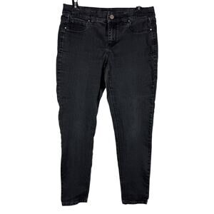 White House Black Market Jeans Women M 31x30 Black Denim Mid-Rise Feel Beautiful